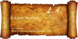 Lajos Aszter névjegykártya